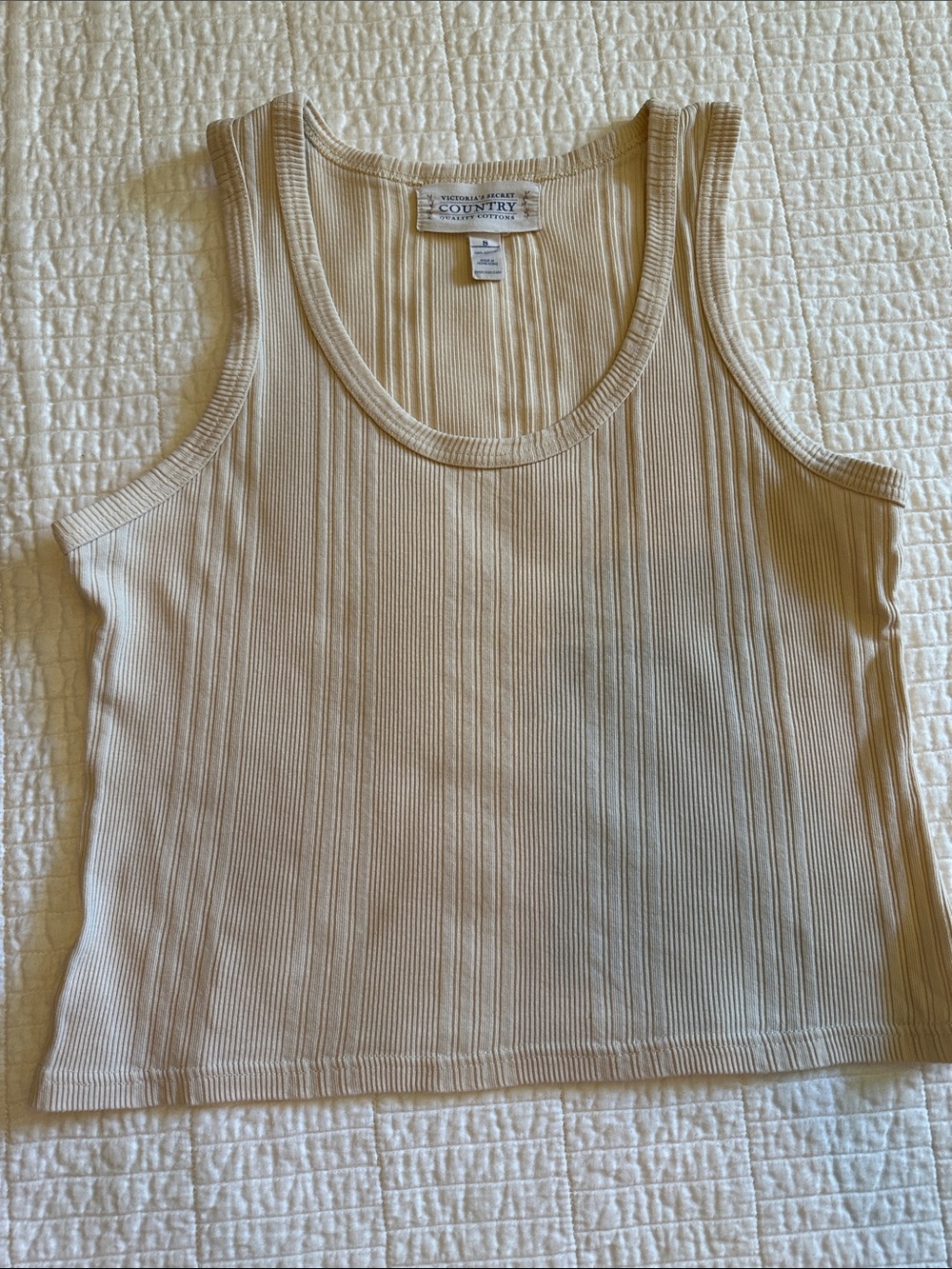 Victorias Secret Country Small Tank Vintage 100% cotton Ribbed Tank Top